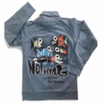 Boys High Neck Full Sleeve Printed T-Shirt – GREY - Image 2