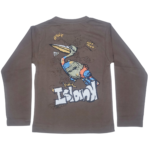 Full sleeves brown t-shirt with both side print - Image 2