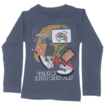 Full sleeves  Grey t-shirt with front and back print - Image 2