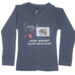 Full sleeves  Grey t-shirt with front and back print